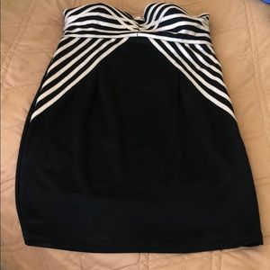 Strapless black dress